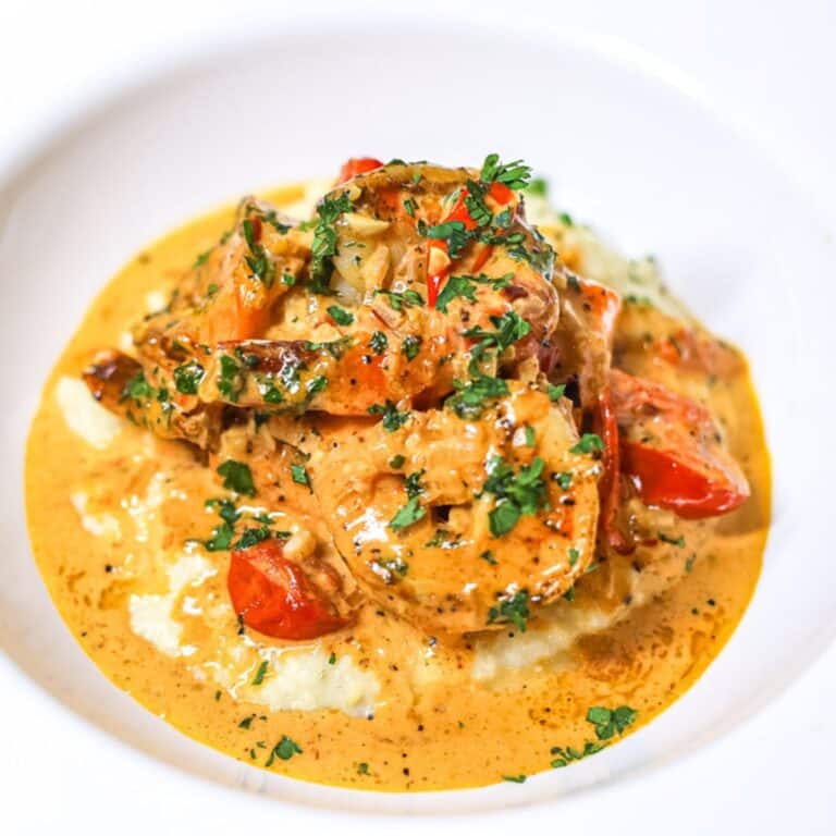 The Most Delicious Creole Salmon and Grits 