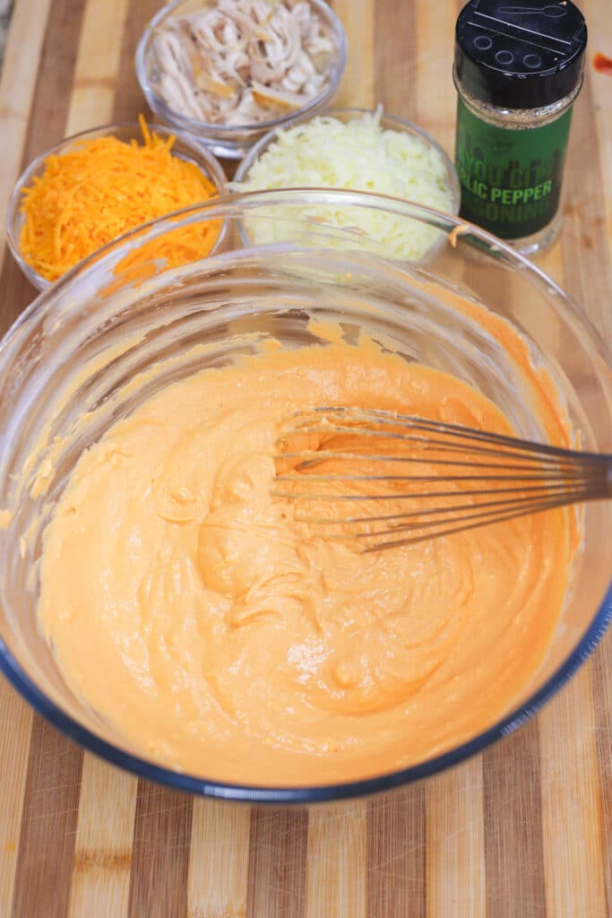 Franks Buffalo Chicken Dip mixed