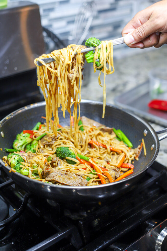 Beef Lo Mein noodles