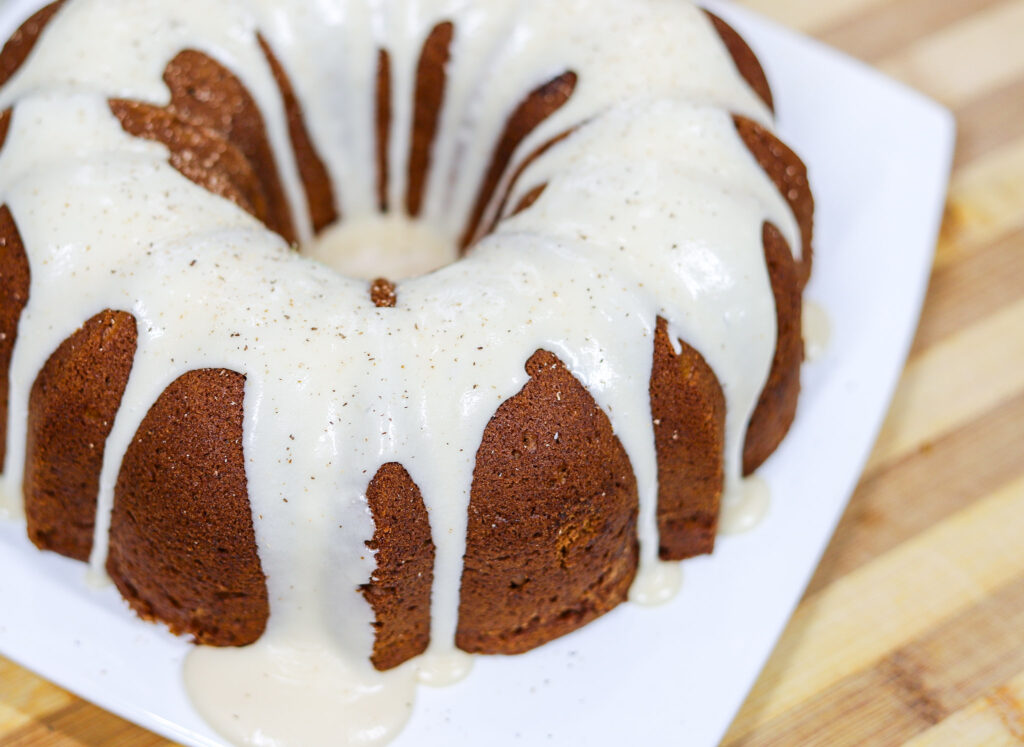 Vanilla Glaze on top of pumpkin cake