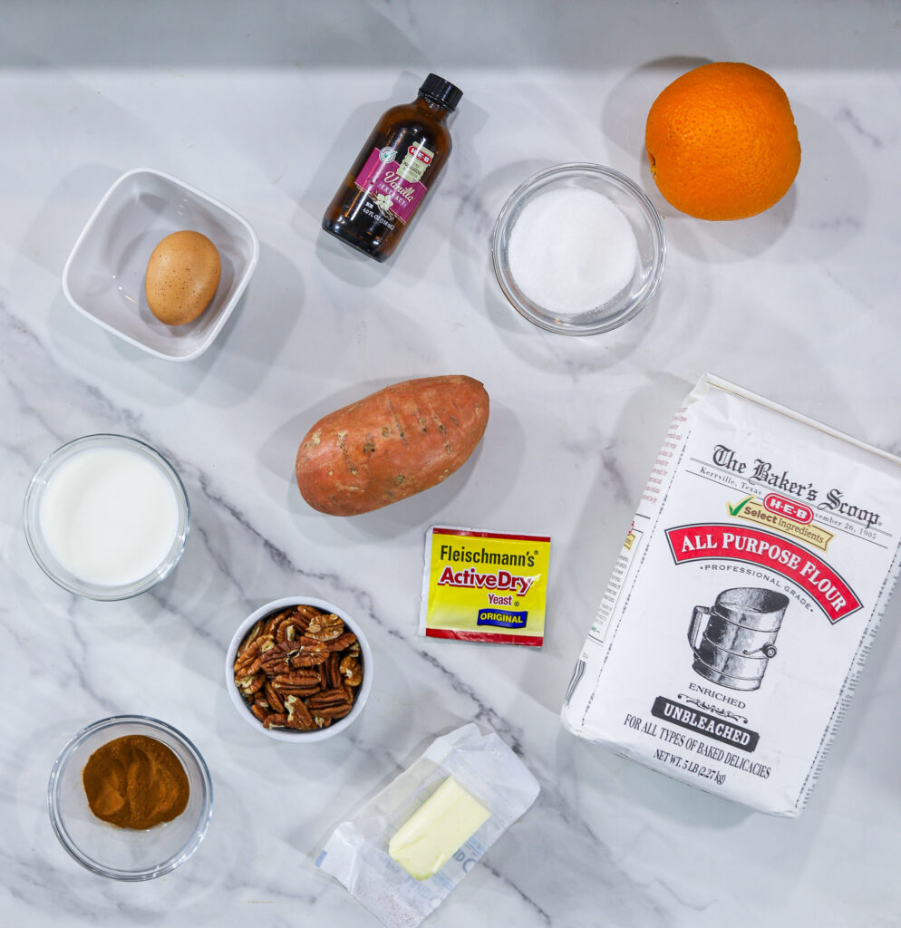 Sweet potato cinnamon roll Ingredients