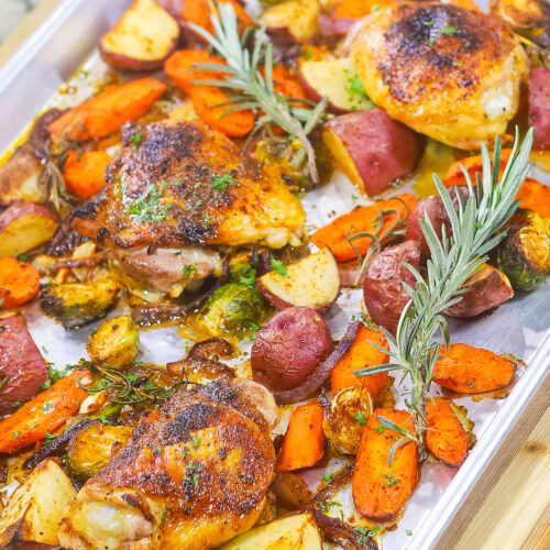 sheet pan chicken and veggies by chef Kolby Kash