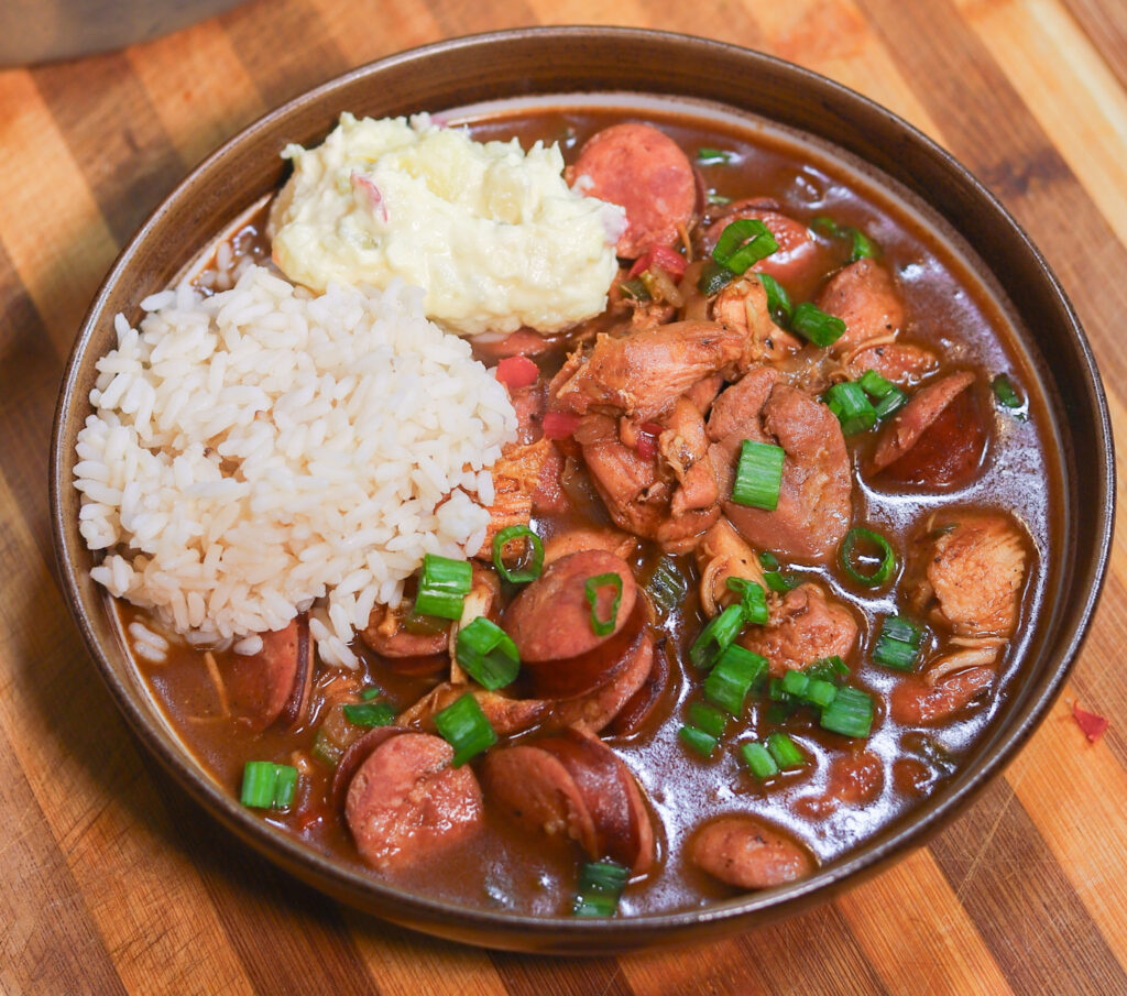 Chicken and sausage gumbo