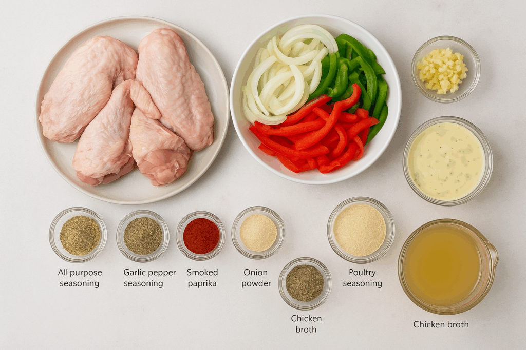Ingredient Prep for Smothered Turkey Wings