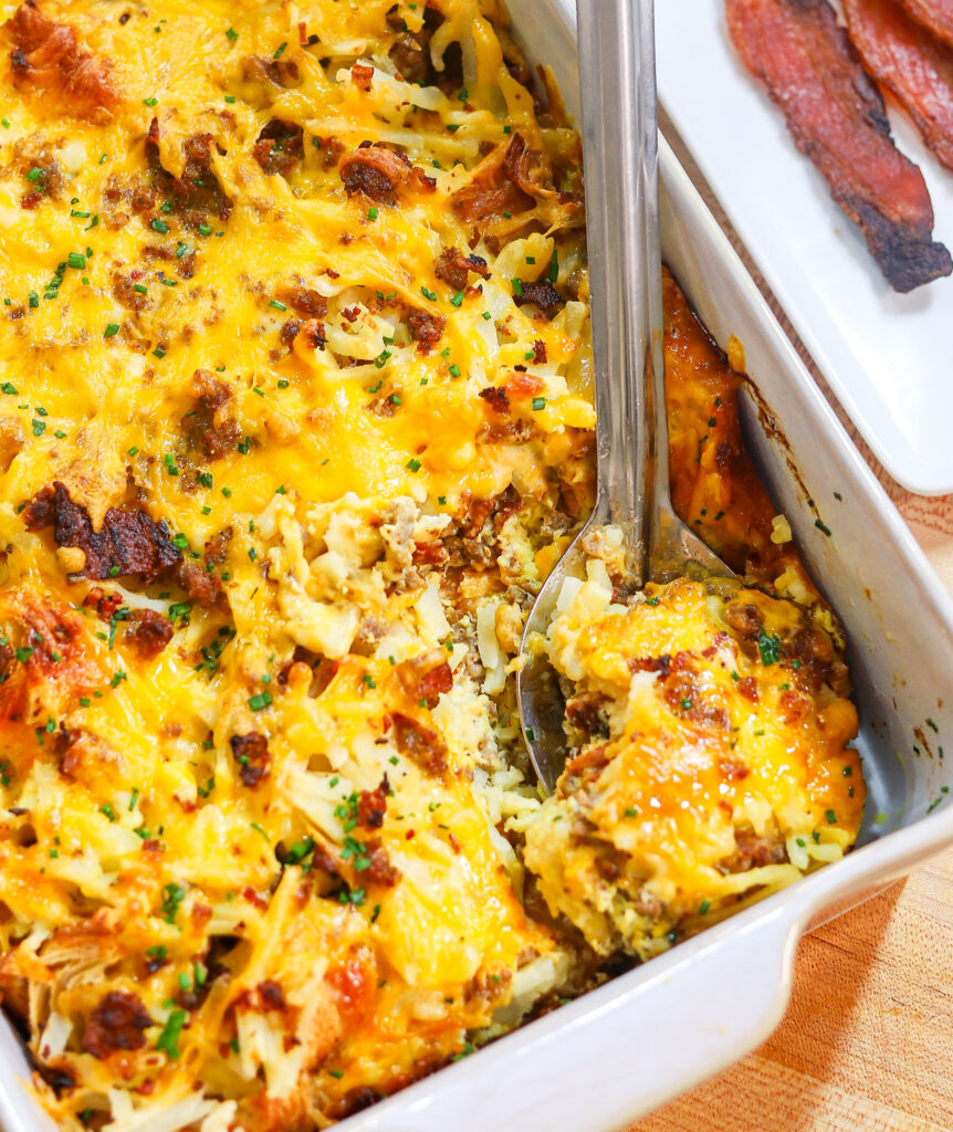 Breakfast Croissant Casserole Bake