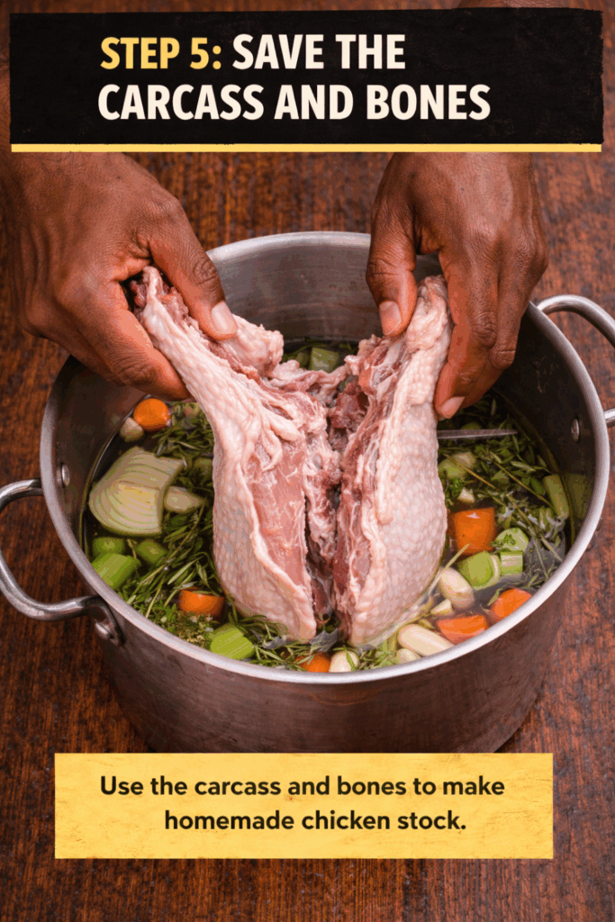 Making homemade chicken stock