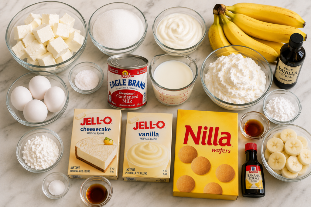 Banana pudding ingredients