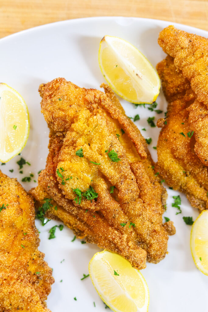 Crispy Southern fried catfish with a golden cornmeal crust