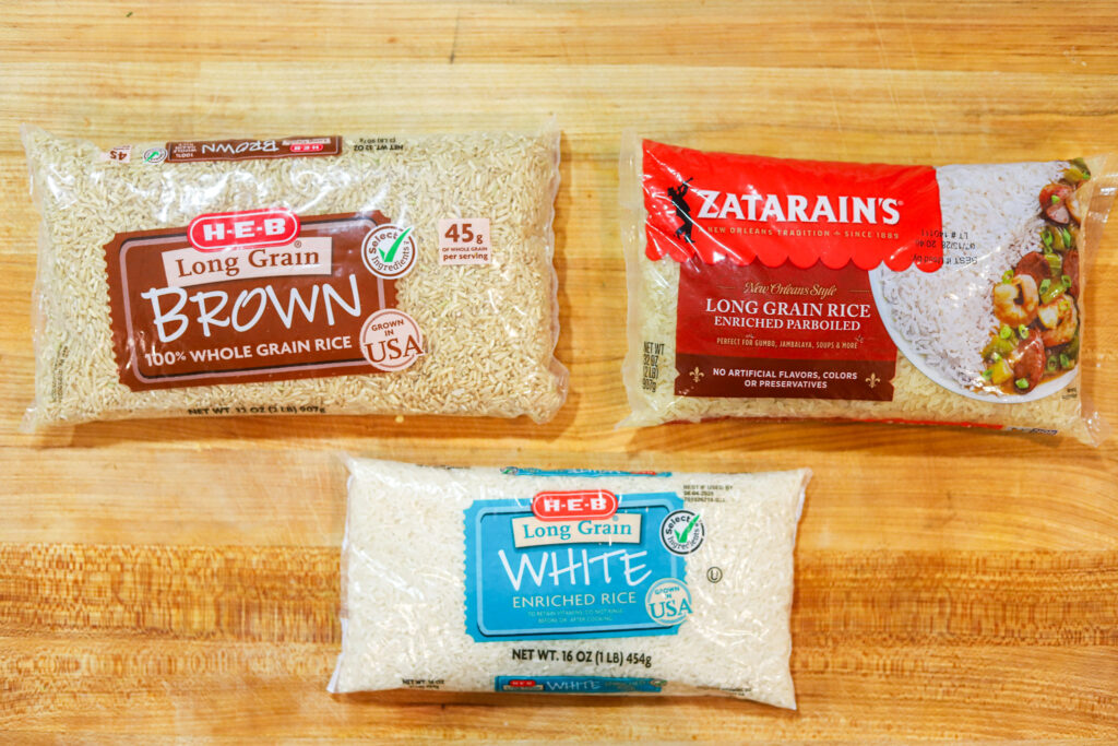 white rice vs brown rice vs parboiled rice