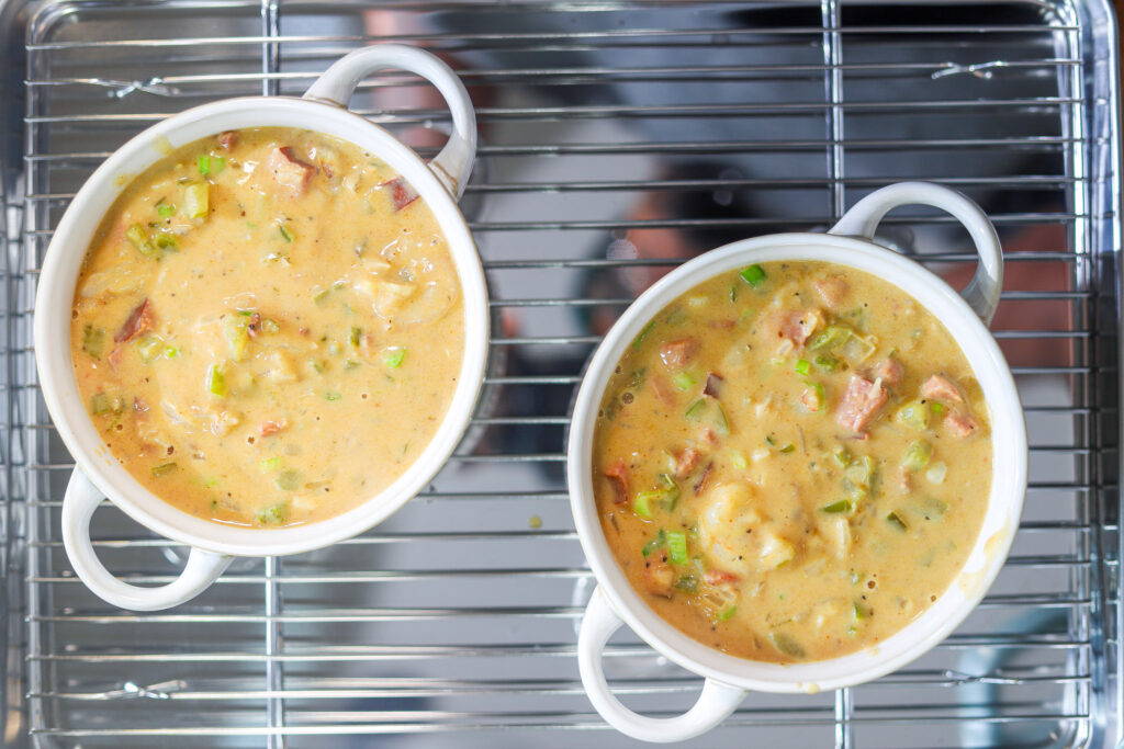 Creamy Creole seafood gravy for seafood pot pie