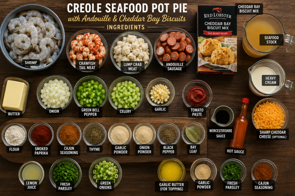 Seafood Pot Pie Ingredients
