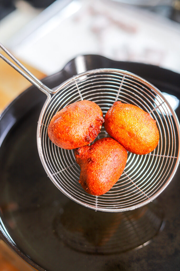 School cafeteria inspired corn dog bites