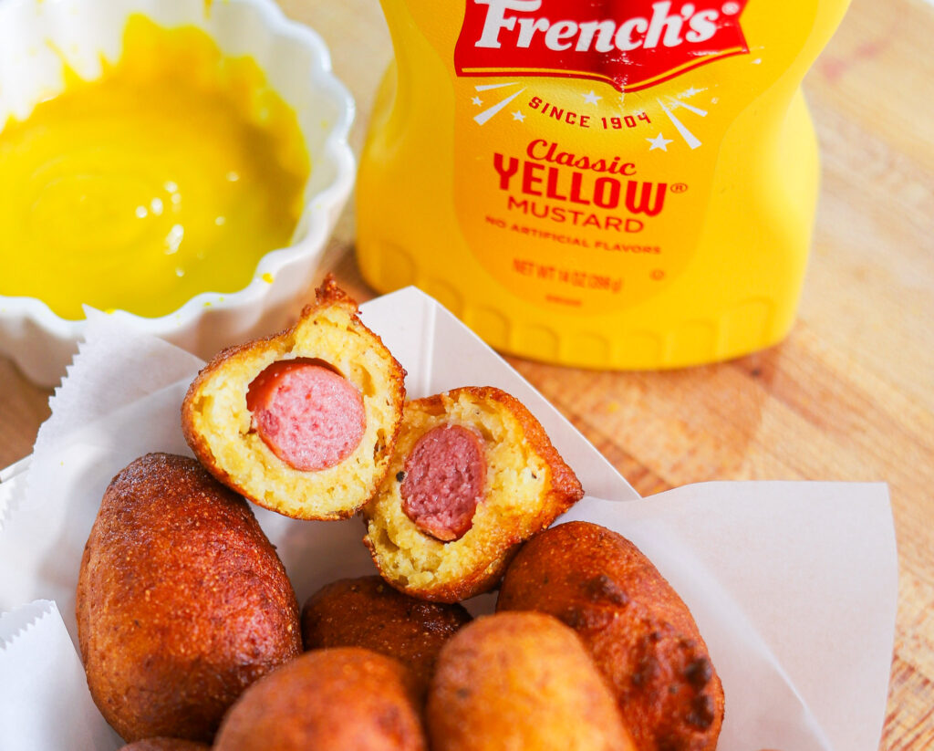 crispy beef mini corn dogs